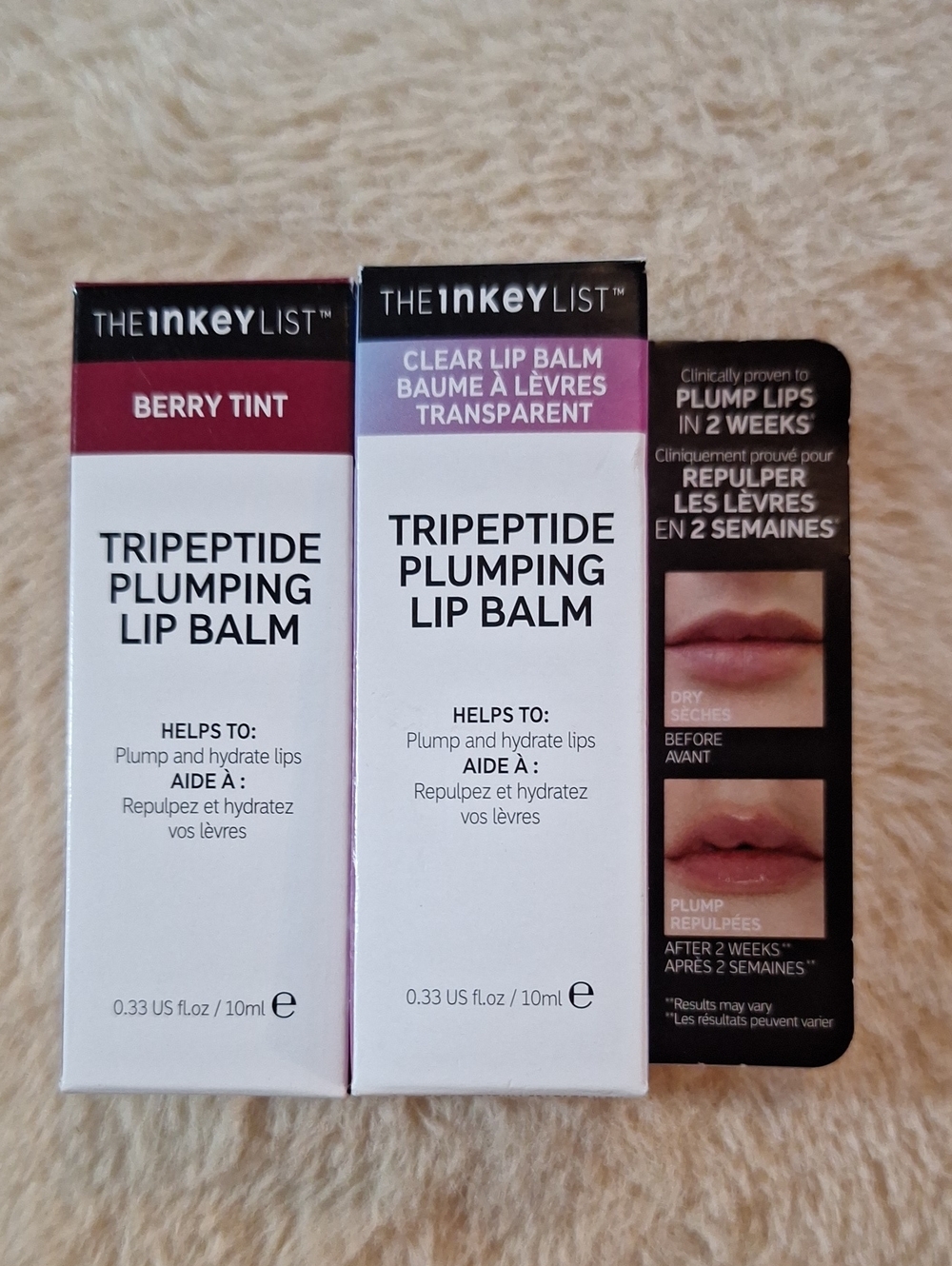 The Inkey List Tripeptide Plumping Lip Balm — Berry Tint & Clear Duo